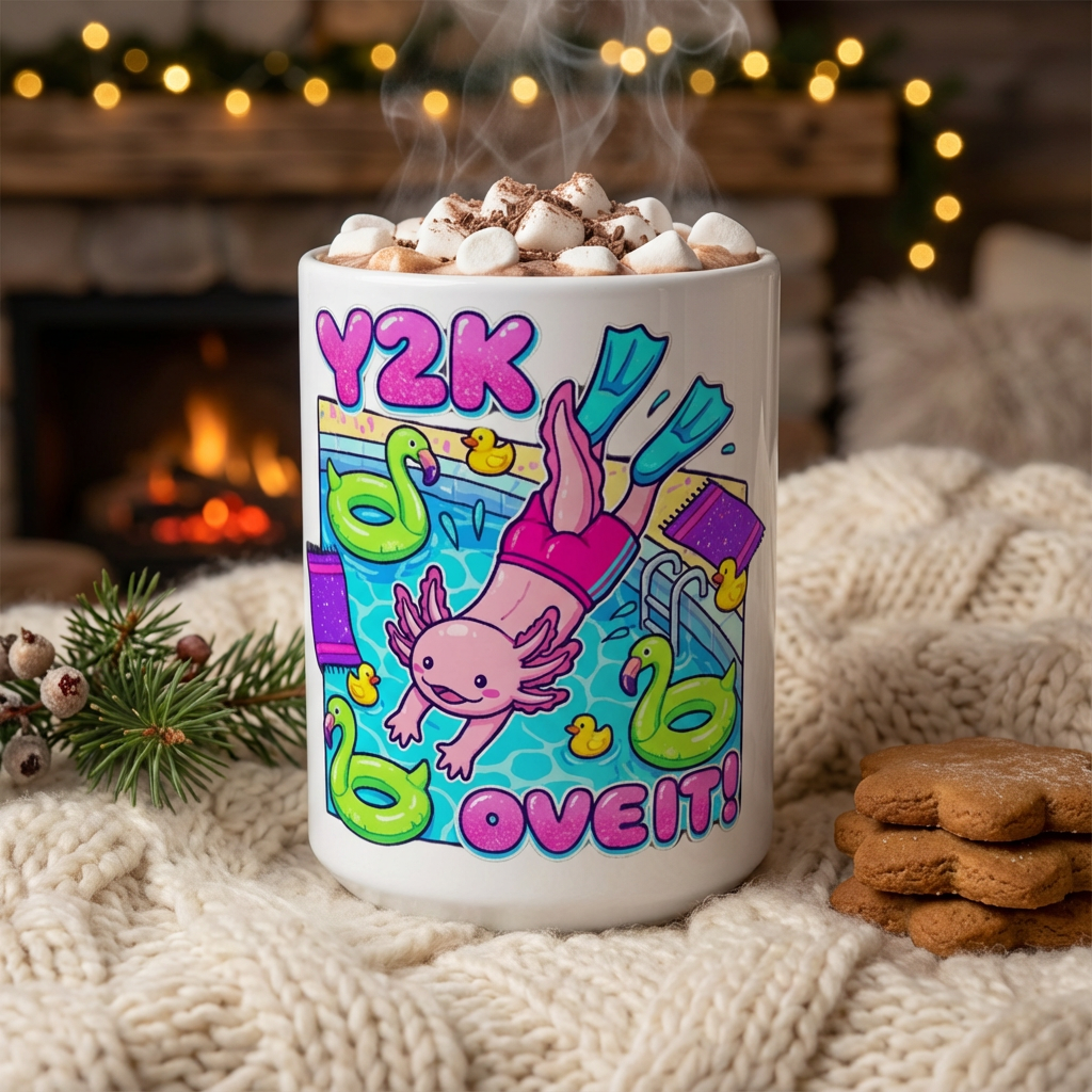 Pool Party Axolotls - Axolotl Dive In - 15oz Mug