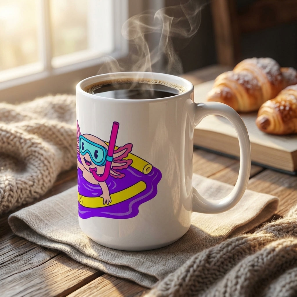 Pool Party Axolotls - Axolotl Dive Master - 15oz Mug