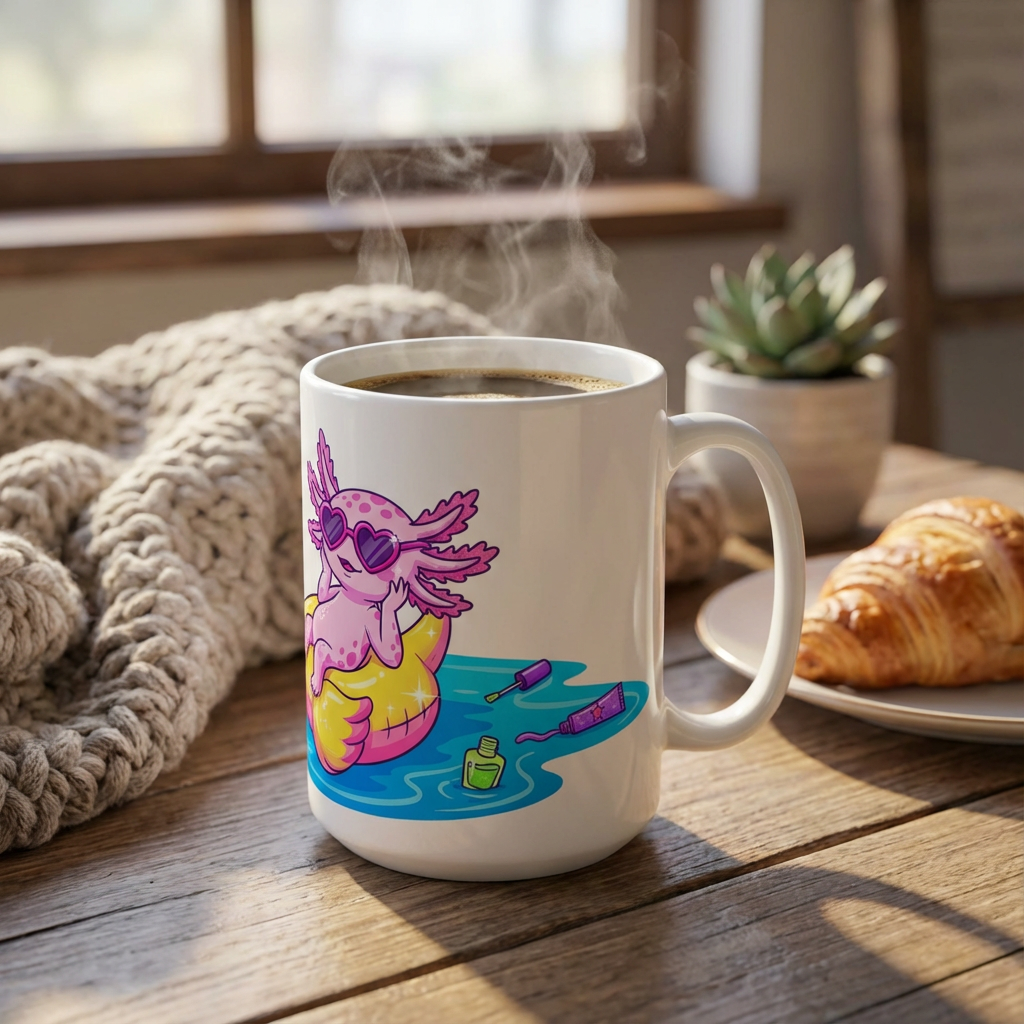 Pool Party Axolotls - Axolotl Glam Time - 15oz Mug