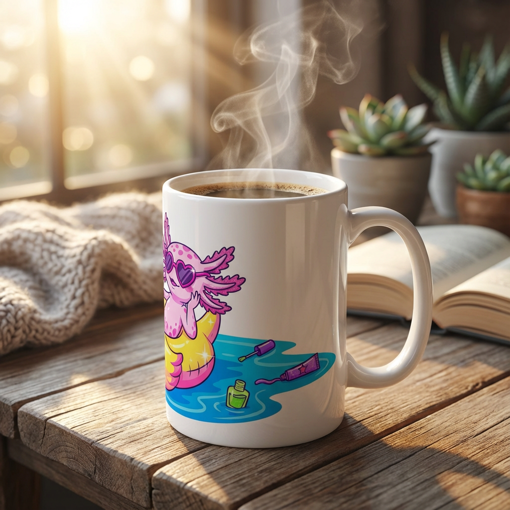 Pool Party Axolotls - Axolotl Glam Time - 15oz Mug