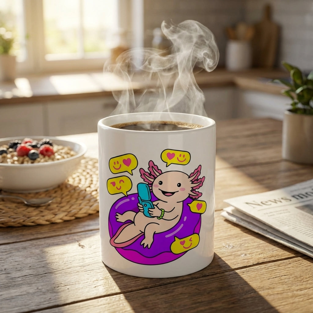 Pool Party Axolotls - Axolotl Poolside Chat - 15oz Mug