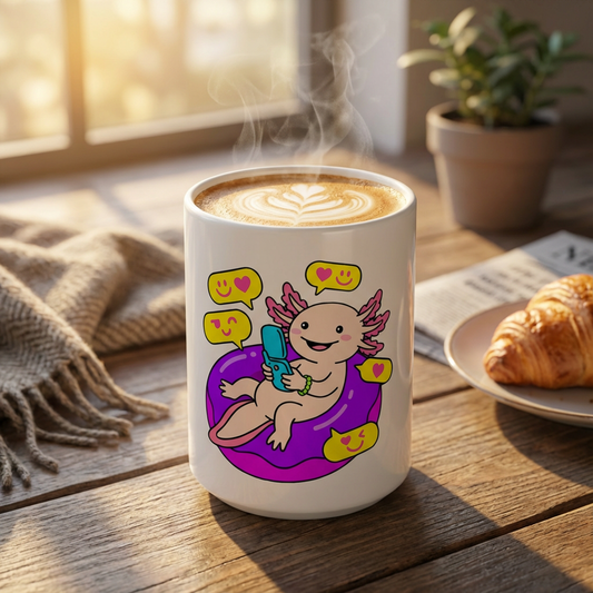 Pool Party Axolotls - Axolotl Poolside Chat - 15oz Mug