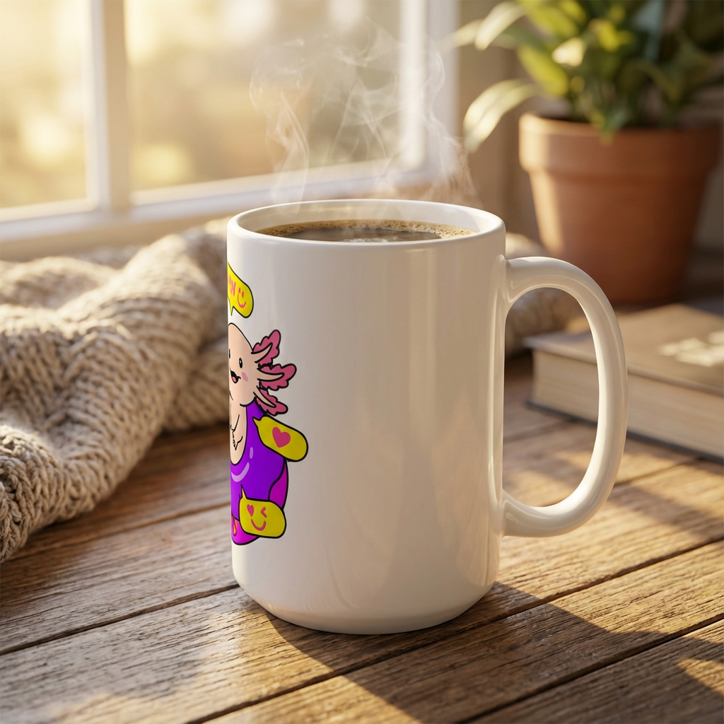 Pool Party Axolotls - Axolotl Poolside Chat - 15oz Mug