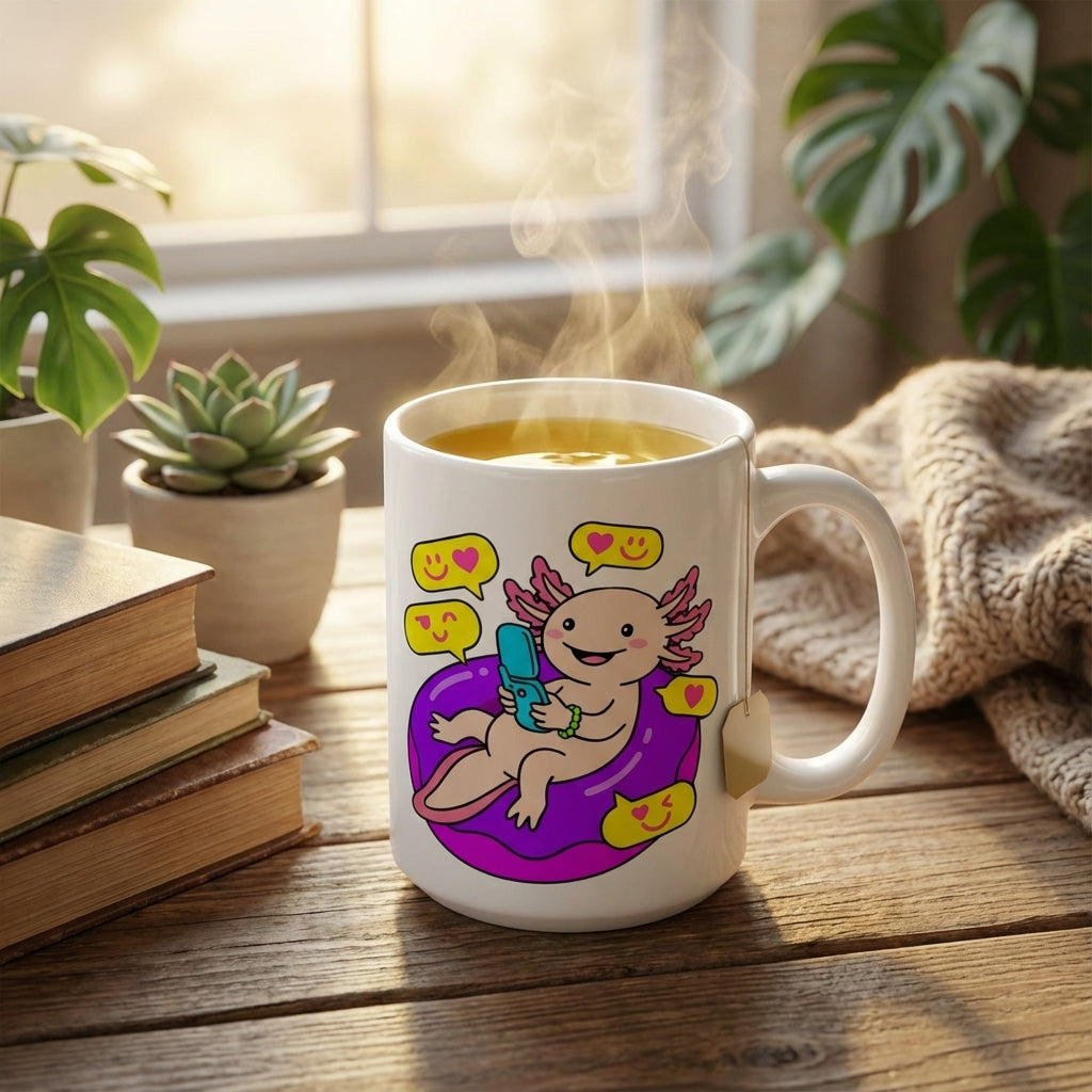 Pool Party Axolotls - Axolotl Poolside Chat - 15oz Mug