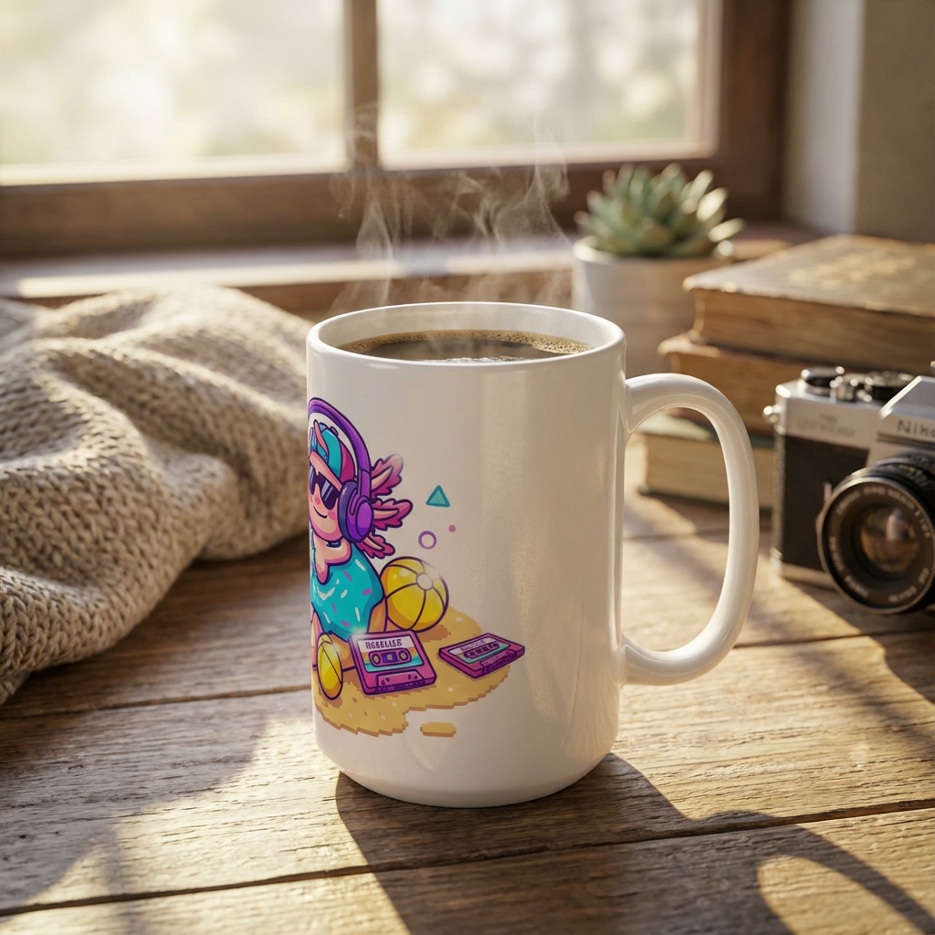 Pool Party Axolotls - Axolotl Radio Vibes - 15oz Mug