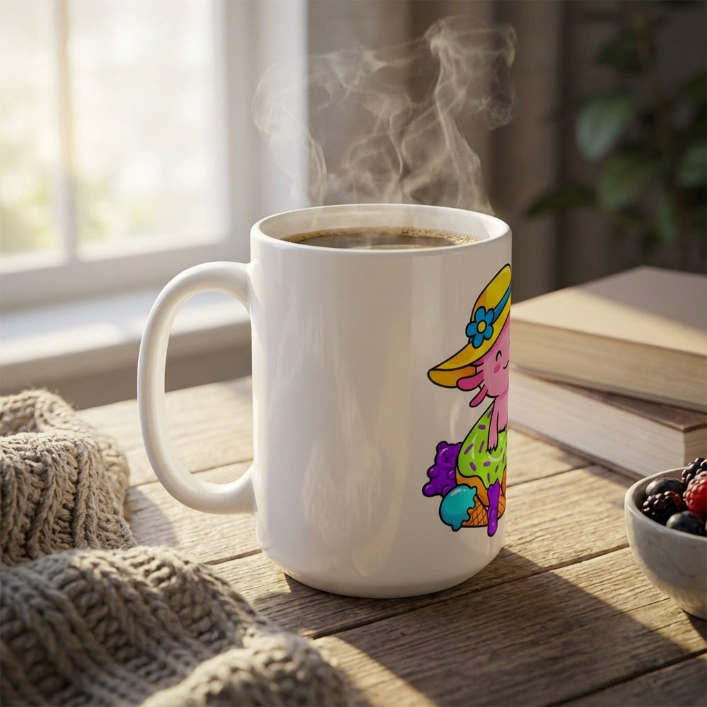 Pool Party Axolotls - Axolotl Snack Time - 15oz Mug