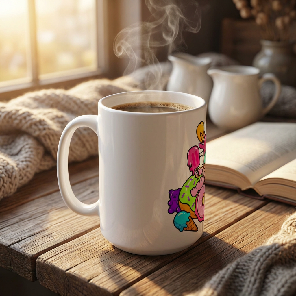 Pool Party Axolotls - Axolotl Snack Time - 15oz Mug