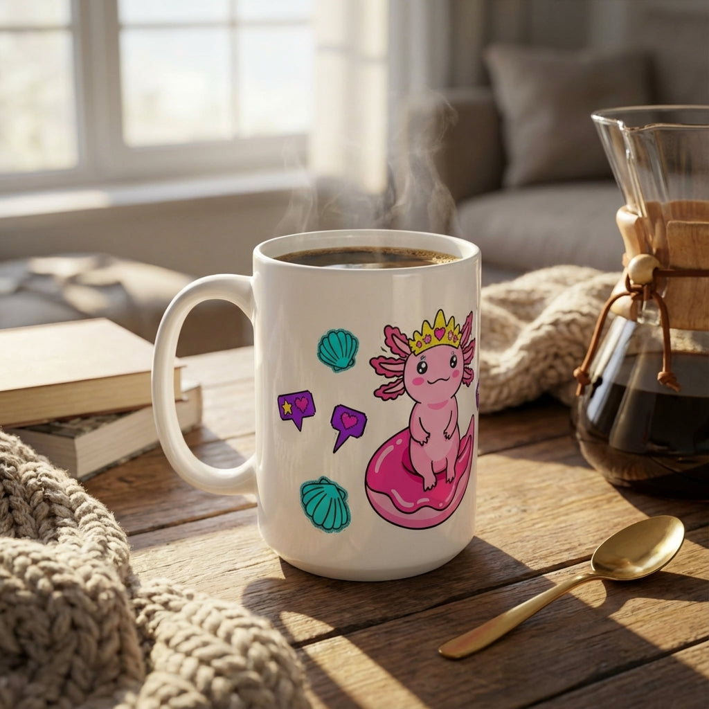 Pool Party Axolotls - Axolotl Starfish Friend - 15oz Mug