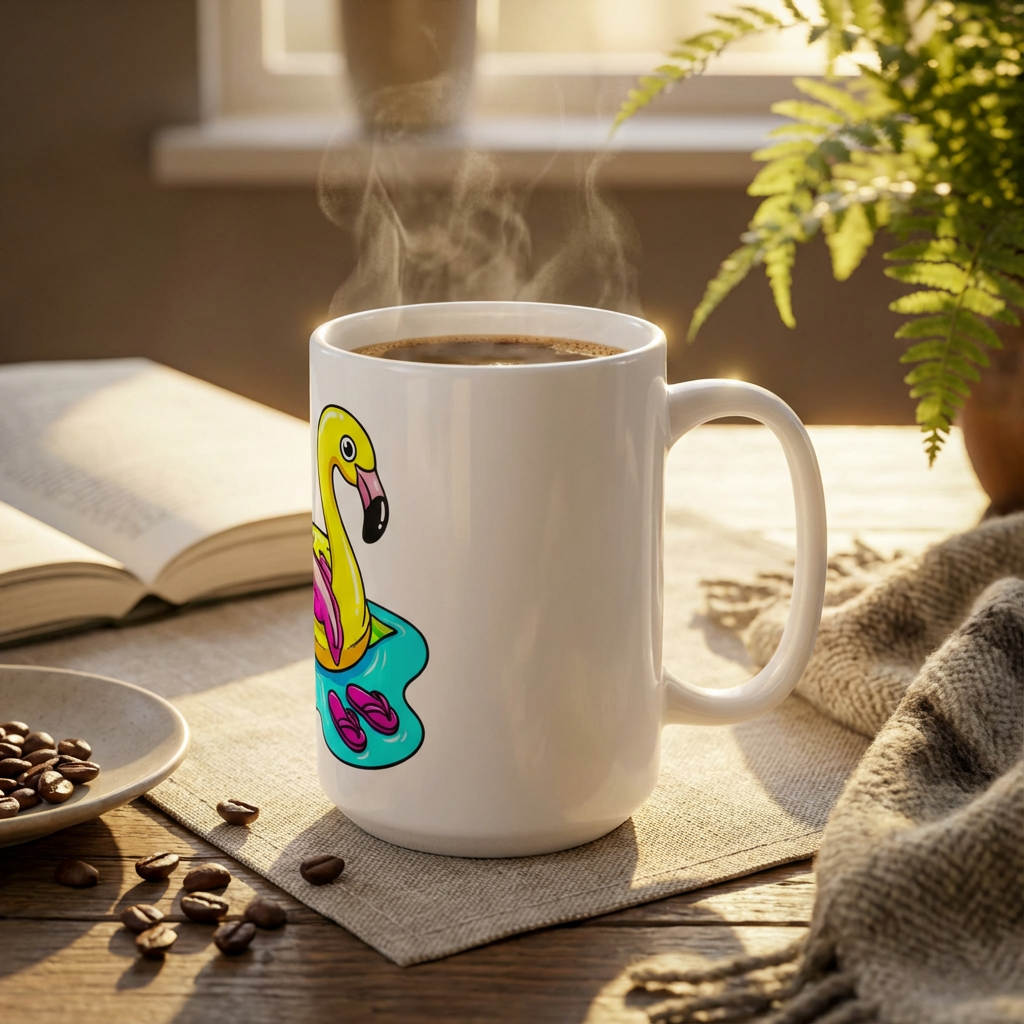 Pool Party Axolotls - Poolside Axolotl Sunbather - 15oz Mug
