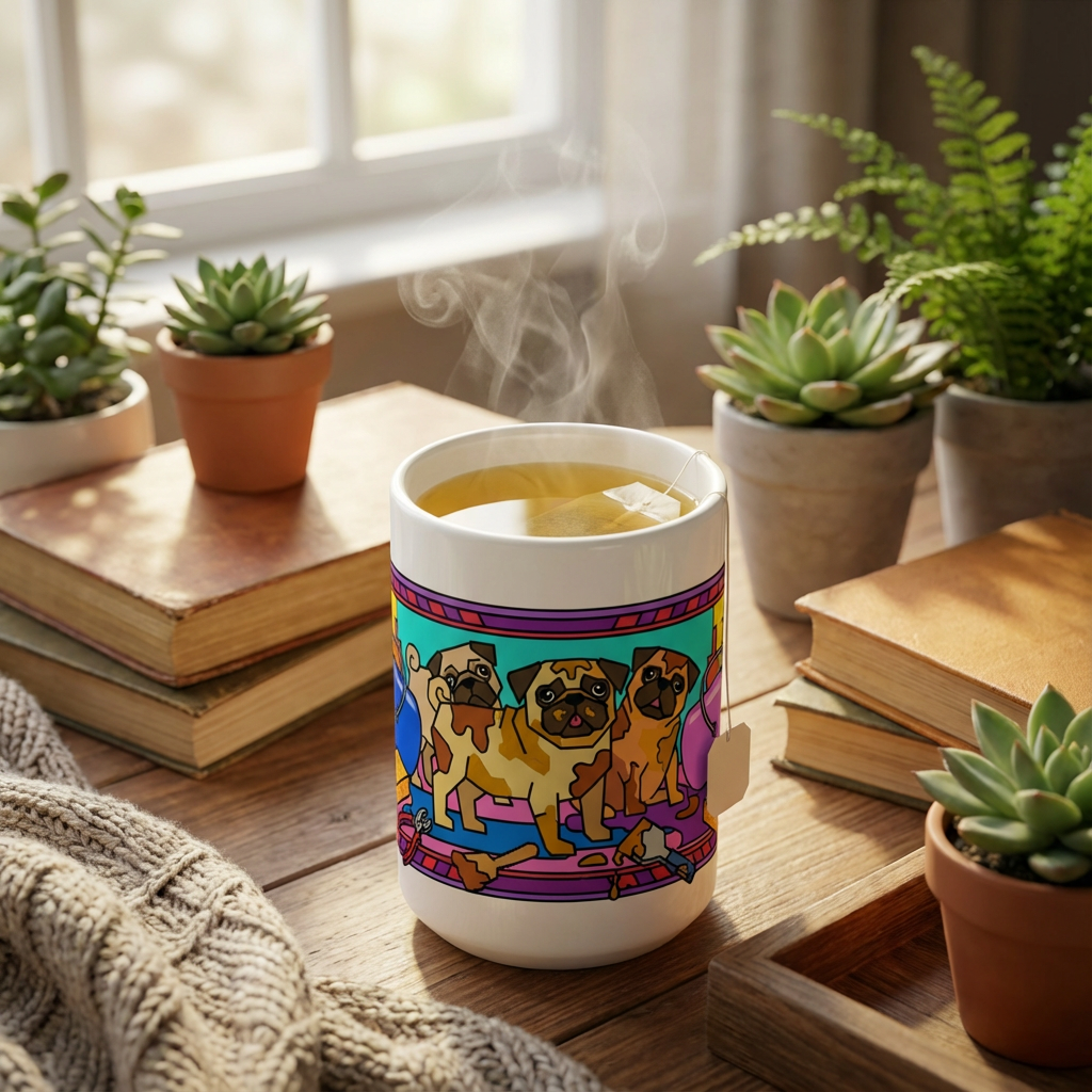 Pottery Studio Pugs - Creative Mess - 15oz Mug