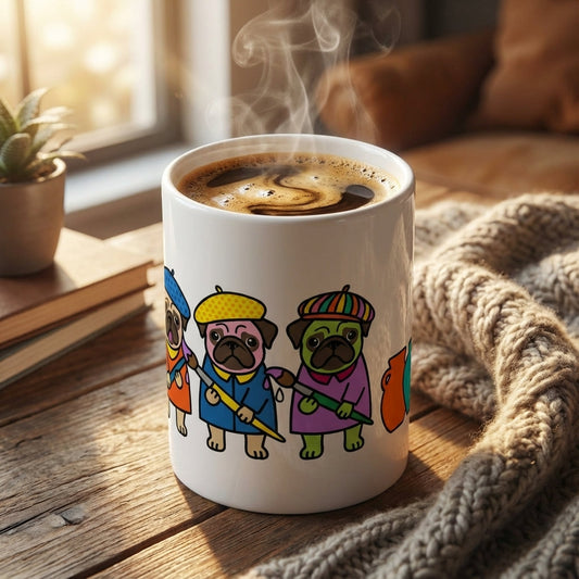 Pottery Studio Pugs - Glazing Station - 15oz Mug