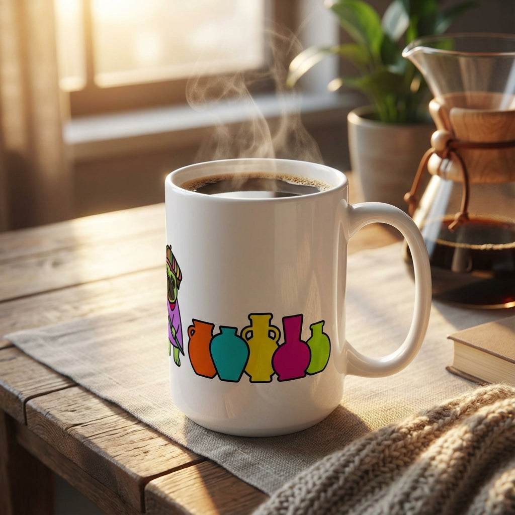 Pottery Studio Pugs - Glazing Station - 15oz Mug