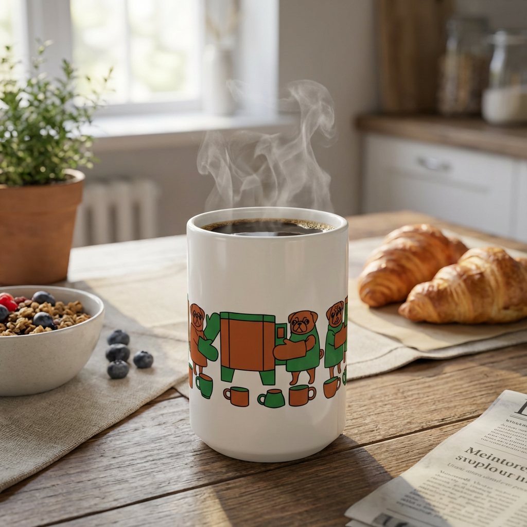 Pottery Studio Pugs - Kiln Guardians - 15oz Mug