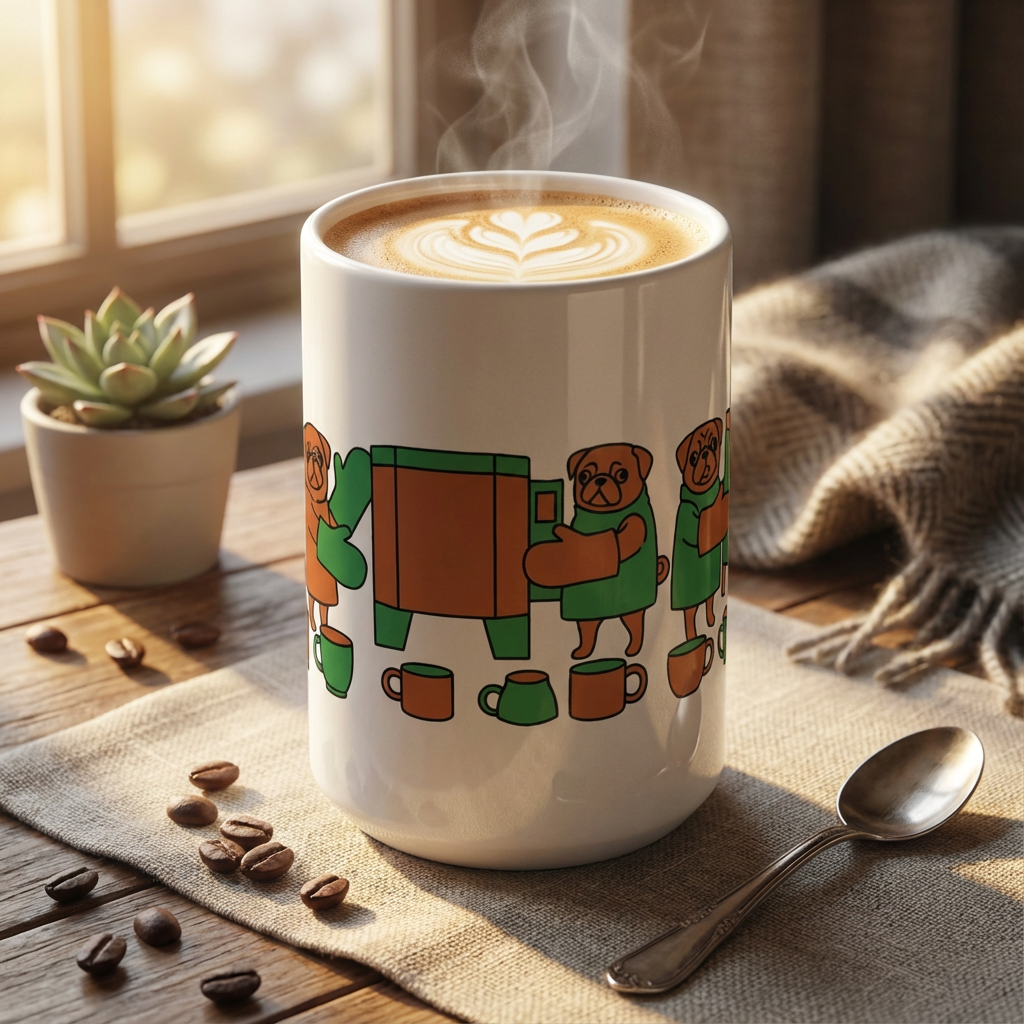 Pottery Studio Pugs - Kiln Guardians - 15oz Mug