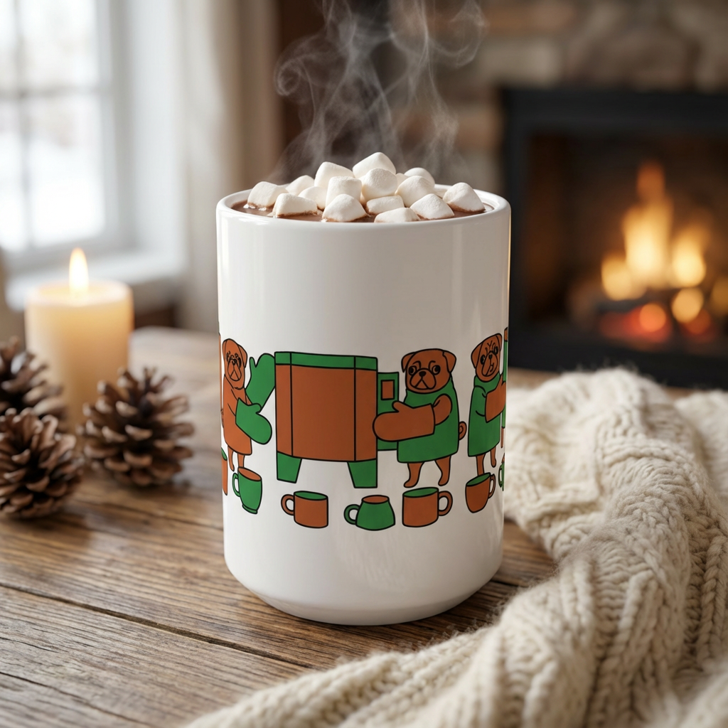 Pottery Studio Pugs - Kiln Guardians - 15oz Mug