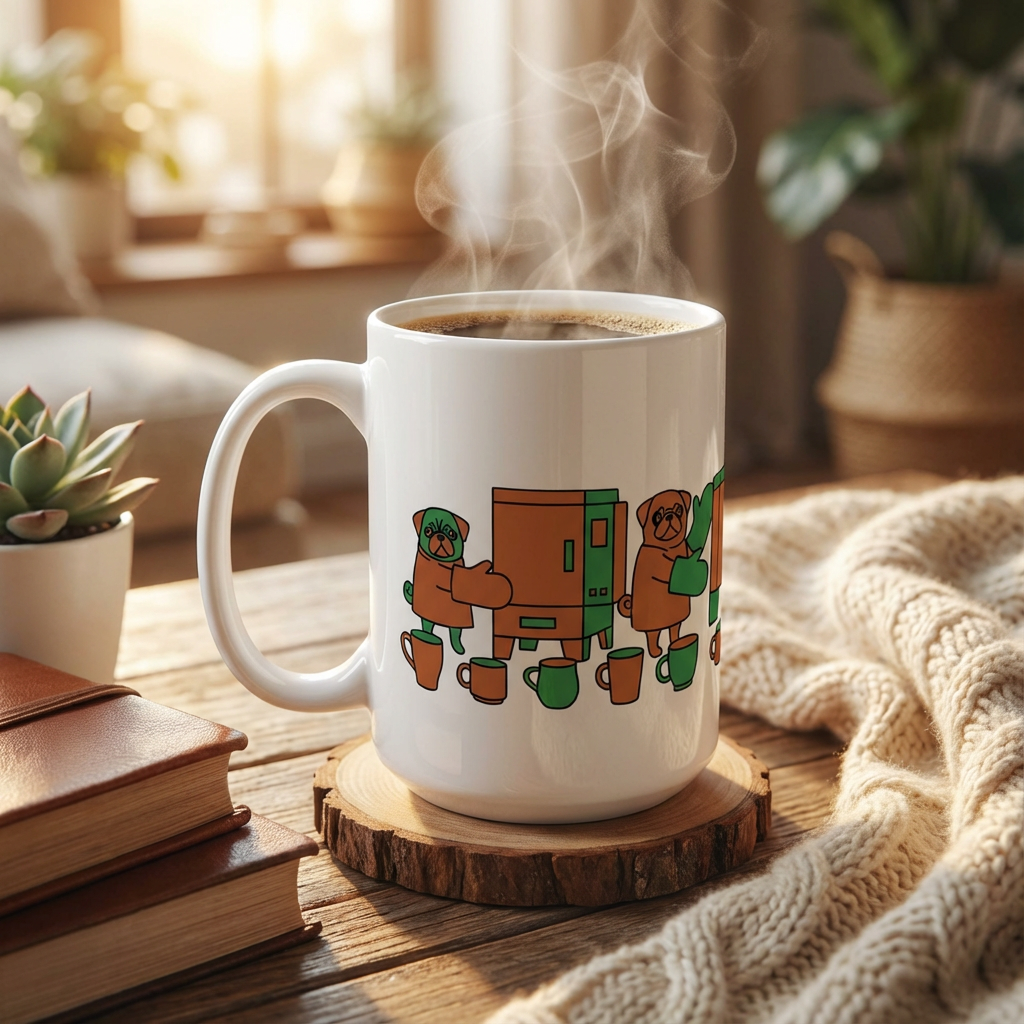 Pottery Studio Pugs - Kiln Guardians - 15oz Mug