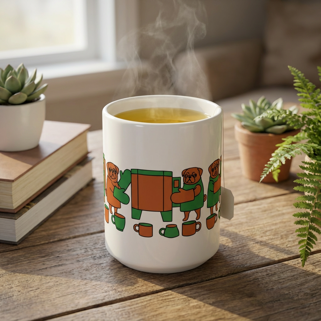 Pottery Studio Pugs - Kiln Guardians - 15oz Mug