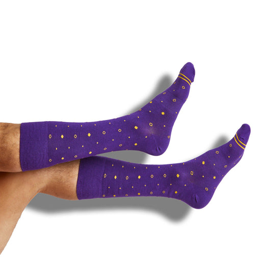 Gold / Purple Mixed Socks 4 Pack -B