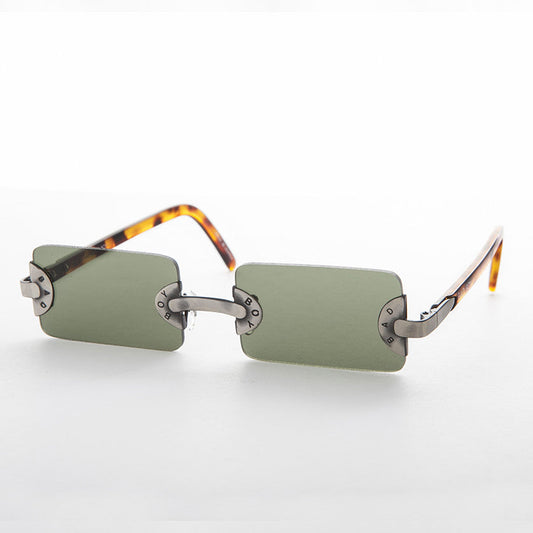 90s Vintage Rectangle Rimless Punk Goth Sunglass - Rebel 3