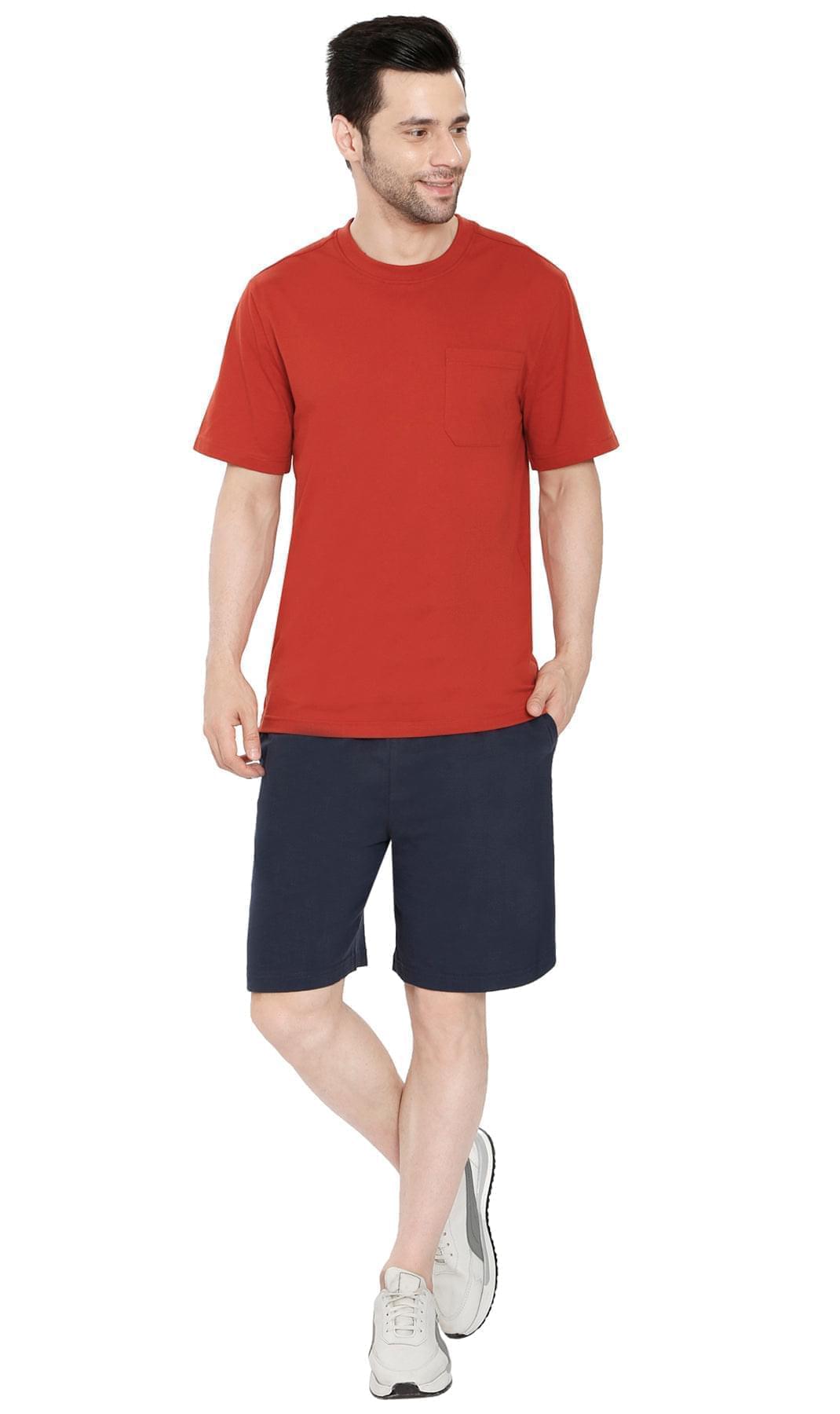 Men’s Heavyweight Short Sleeve Crew Neck T-Shirt – Regular Fit Cotton Blend with Chest Pocket