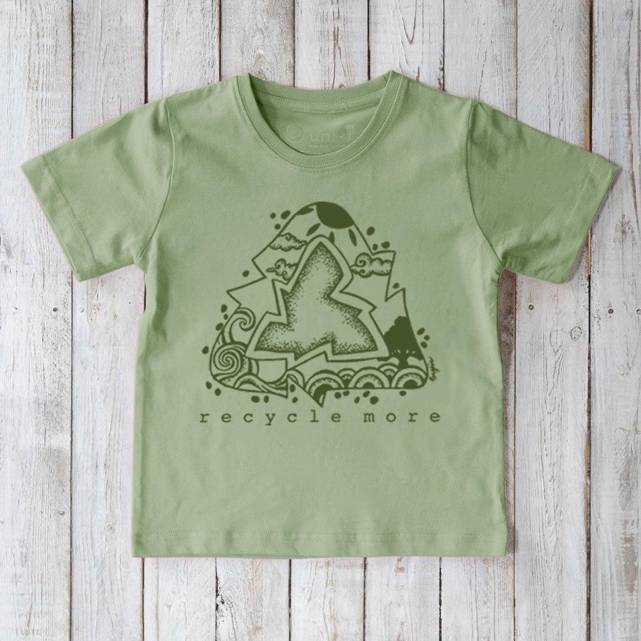 "Recycle More" Green Living T-Shirt for Kids