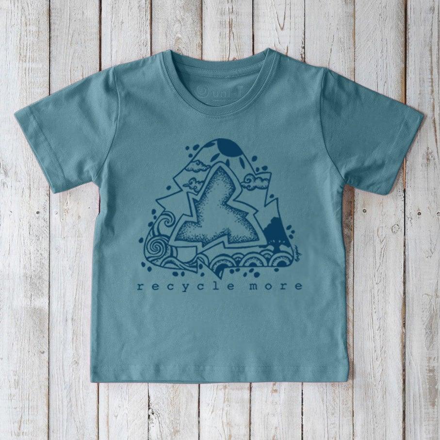 "Recycle More" Green Living T-Shirt for Kids