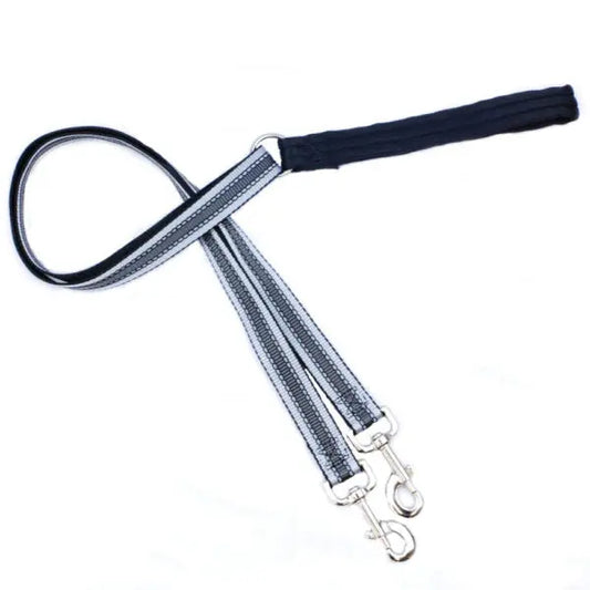 Reflective Black Double Connection Leash 2 Hounds Design