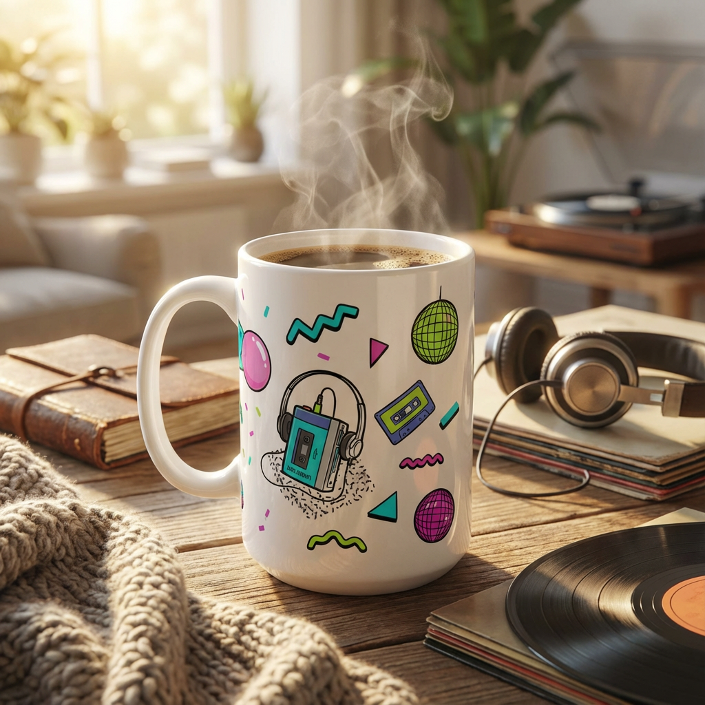 Retro Roller Dinos - T-Rex Bubblegum Pop - 15oz Mug