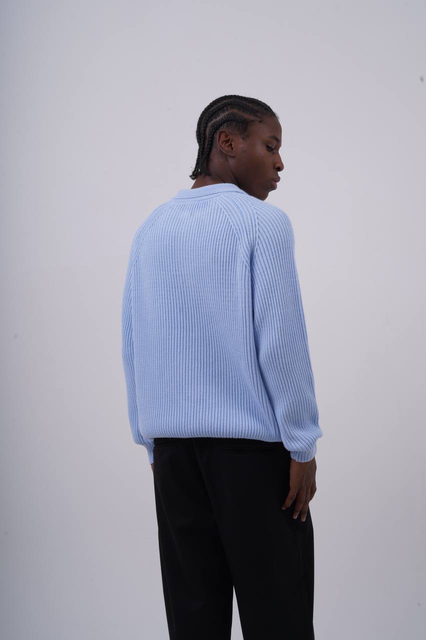 Ribbed Knit Half-Zip Sweater