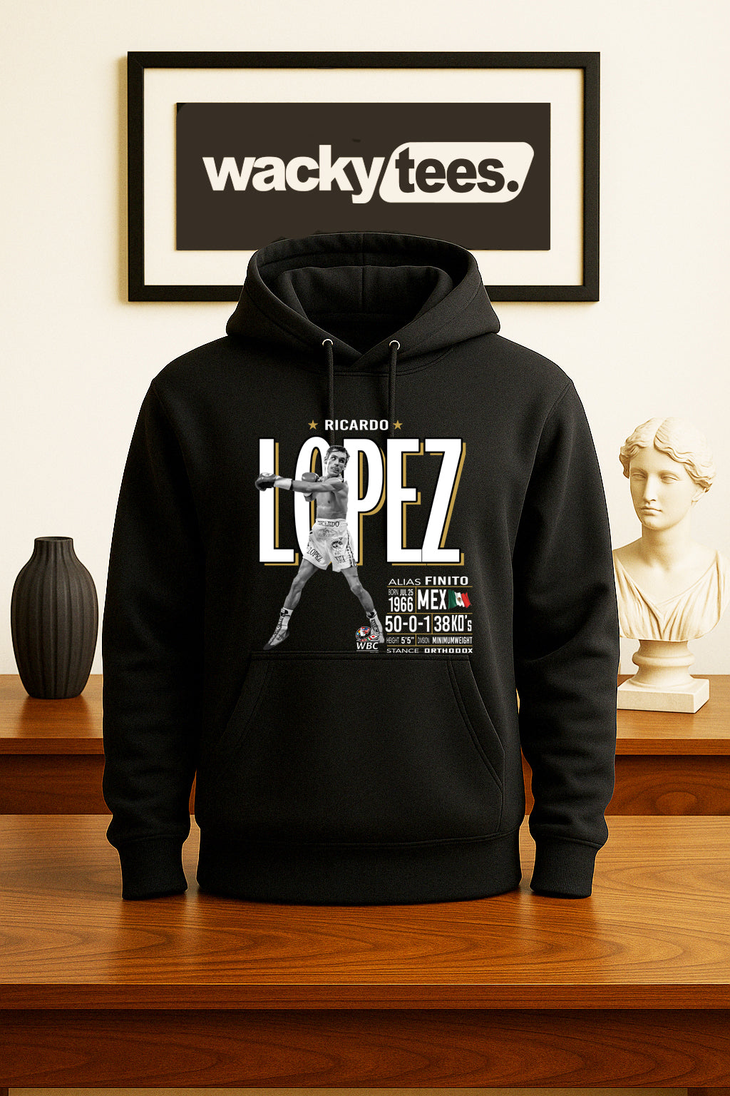 Ricardo Lopez Tale of the Tape Mexico Mexican Boxing Stats Graphic Tee Shirt