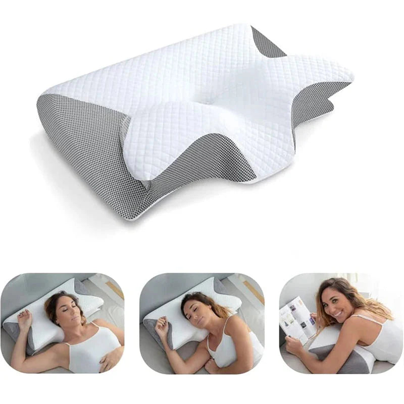 Memory Foam Cervical Pillow – 2-in-1 Ergonomic Neck Support for Deep, Pain-Free Sleep