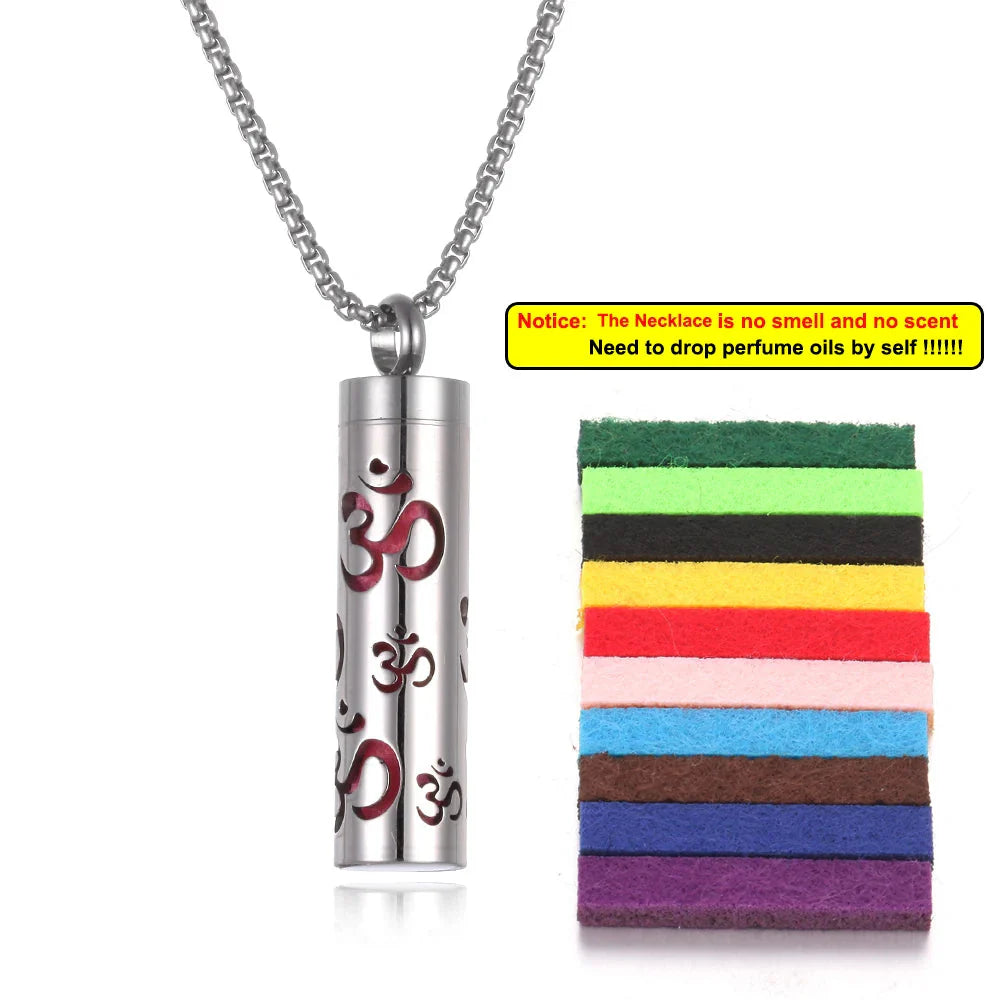 Long Strip Stainless Steel Aromatherapy Necklace – Essential Oil Diffuser Pendant
