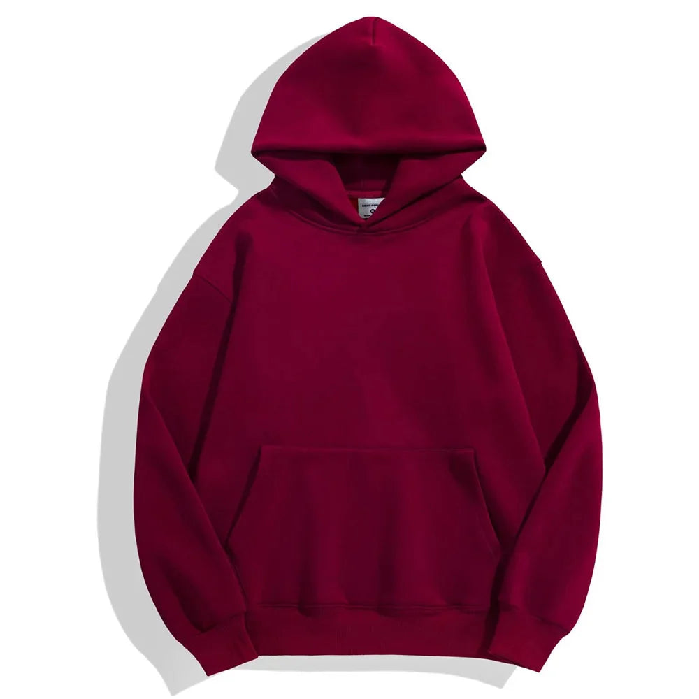 16.9oz Heavyweight Cotton Plus Velvet Hoodie - Thickened Fleece Pullover for Men & Women