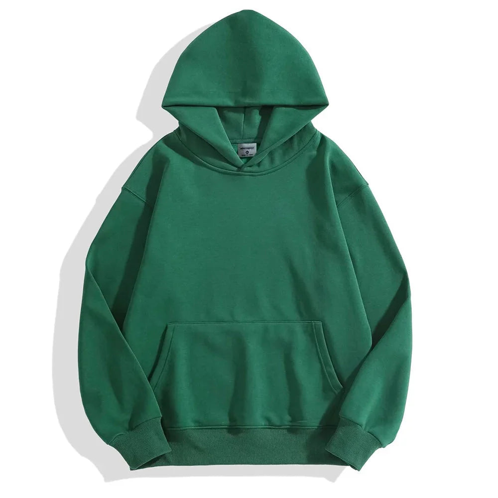 16.9oz Heavyweight Cotton Plus Velvet Hoodie - Thickened Fleece Pullover for Men & Women