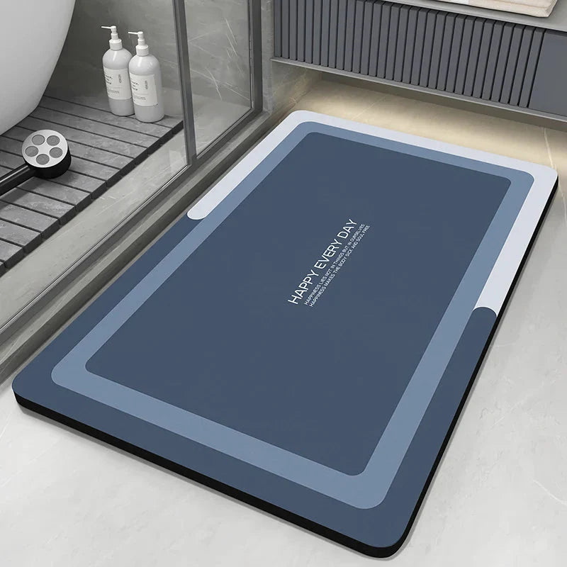Diatomaceous Earth Bath Mat - Quick-Dry Non-Slip Absorbent Bathroom Rug with Washable Design