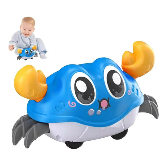 Interactive Crawling Crab Toy - Double Return Force & Bubble Simulation | Fun Baby Sensory Toy for Toddlers