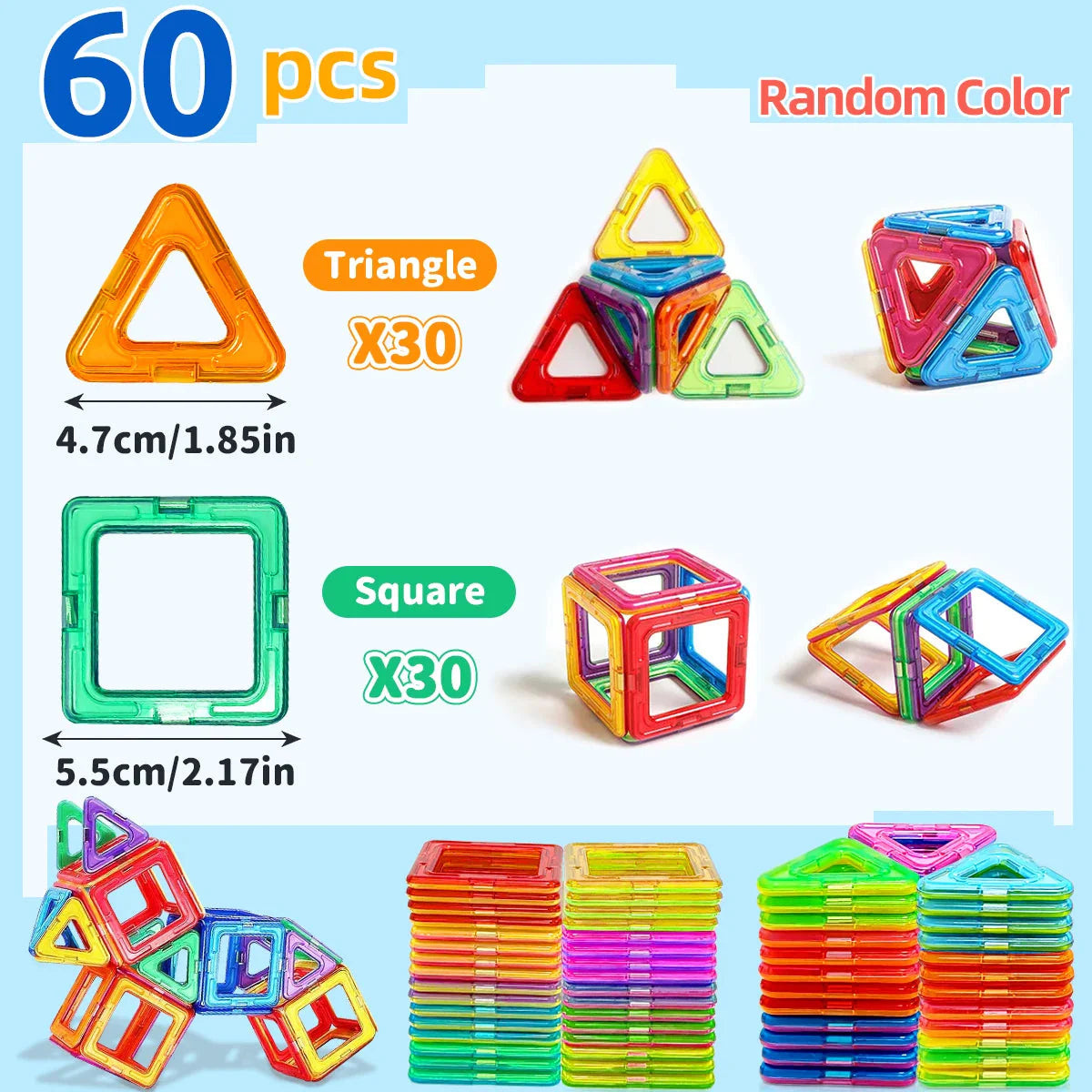 Magnetic Building Blocks - STEM Educational Toys for Kids Aged 4-12