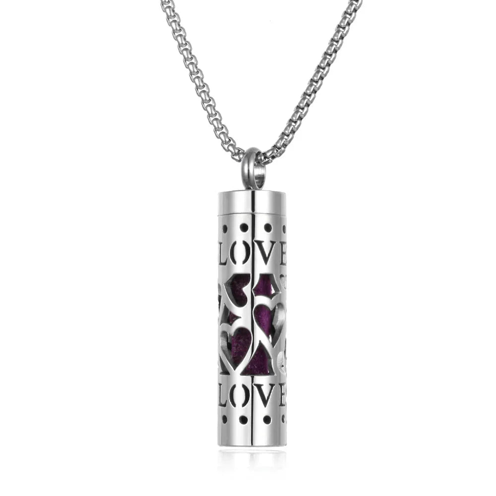 Long Strip Stainless Steel Aromatherapy Necklace – Essential Oil Diffuser Pendant