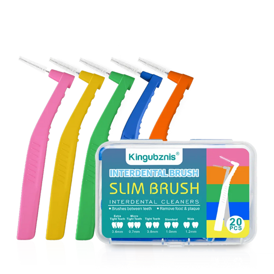 Interdental Brush 20-Pack - Soft Mini Brushes with Dust Cover for Orthodontic and Dental Cleaning