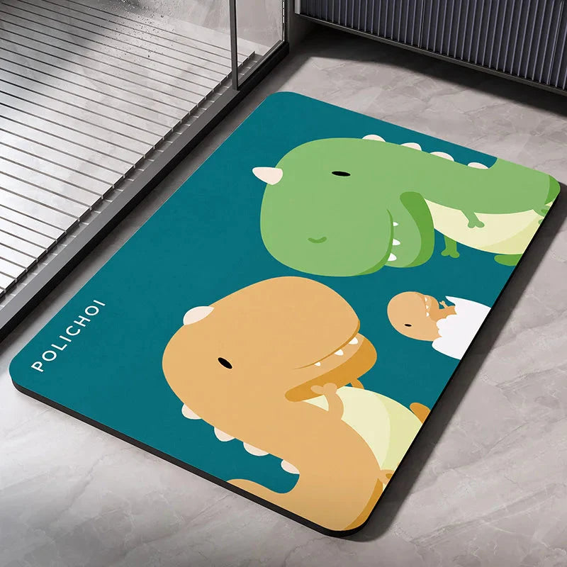 Diatomaceous Earth Bath Mat - Quick-Dry Non-Slip Absorbent Bathroom Rug with Washable Design