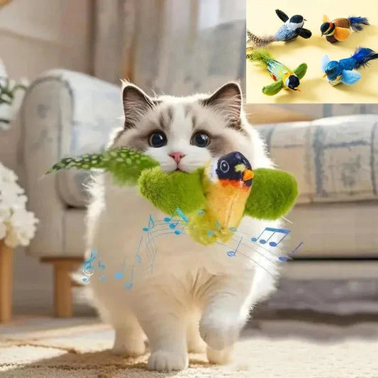 Interactive Bird Toy for Cats – Realistic Sounding Catnip Teaser Toy for Indoor Play & Exercise