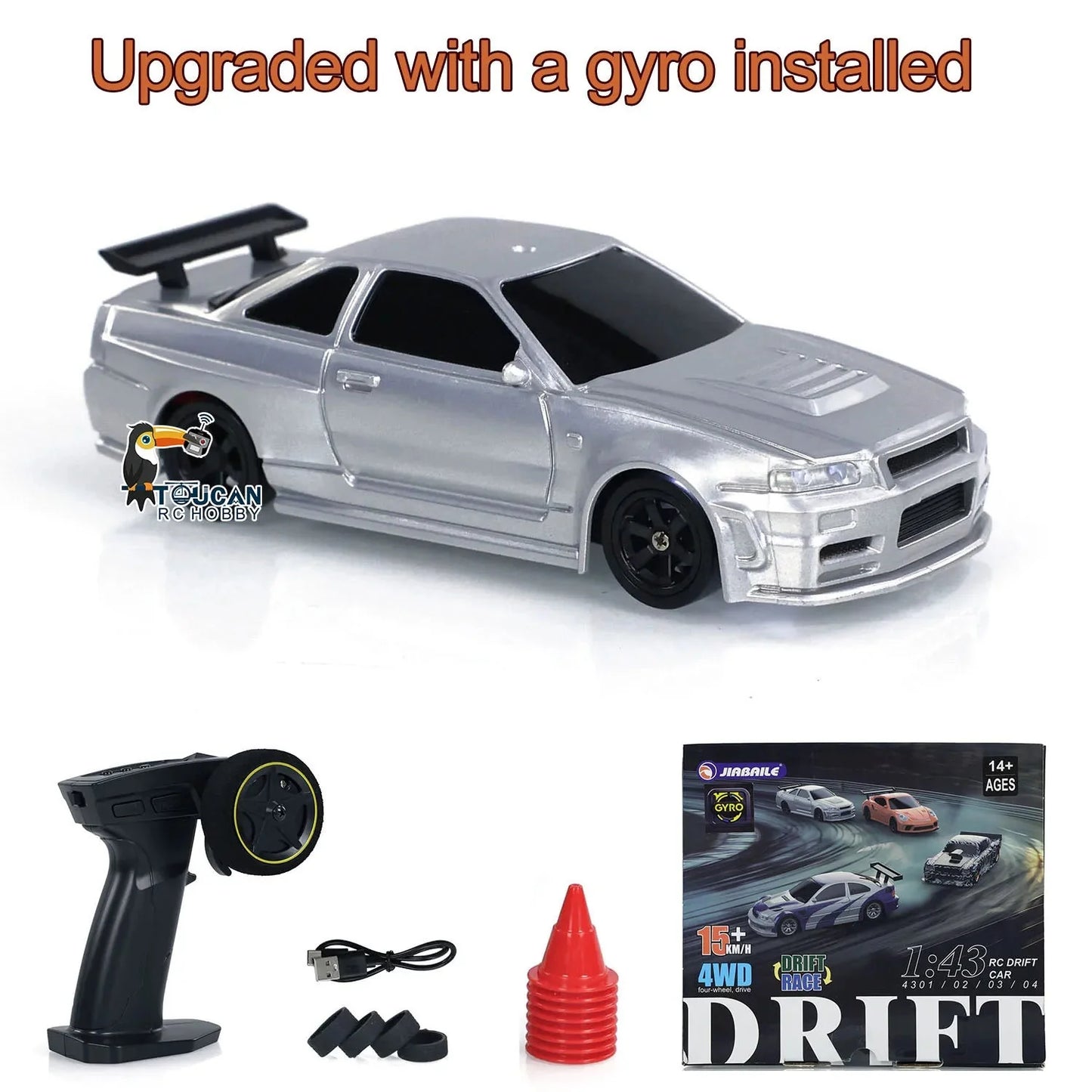 New RC Drift Car Upgraded Gyro 1/43 Racing RTR 4WD Four-wheel Drive High Speed Radio Control Model 2.4g Drift Race Car Mini Gift