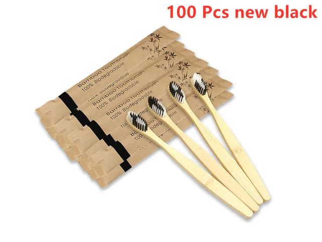 Eco-Friendly Bamboo Toothbrush - Soft Bristles, Vegan, Plastic-Free, 10-Pack