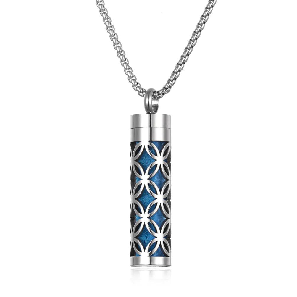 Long Strip Stainless Steel Aromatherapy Necklace – Essential Oil Diffuser Pendant