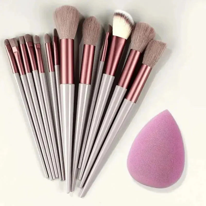 Soft Fluffy Professional Makeup Brush Set - 13-16pcs for Foundation, Eyeshadow, and More