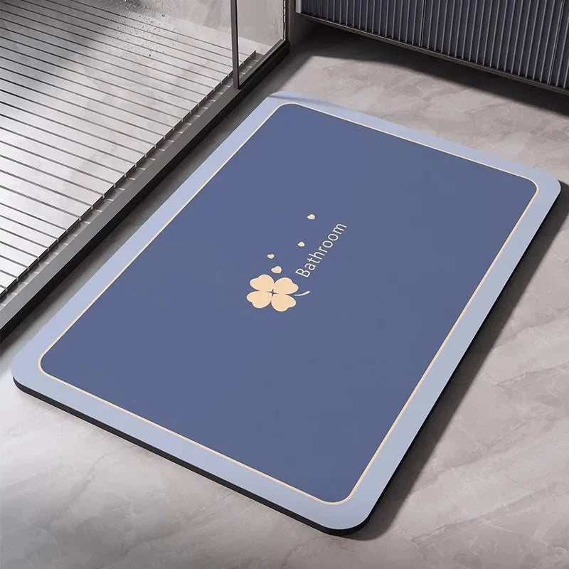 Diatomaceous Earth Bath Mat - Quick-Dry Non-Slip Absorbent Bathroom Rug with Washable Design