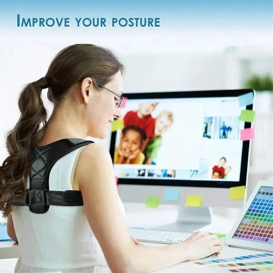 Adjustable Back & Shoulder Posture Corrector – Clavicle Spine Support Belt for Neck, Upper Back & Hunchback Correction