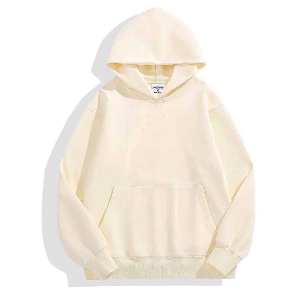 16.9oz Heavyweight Cotton Plus Velvet Hoodie - Thickened Fleece Pullover for Men & Women