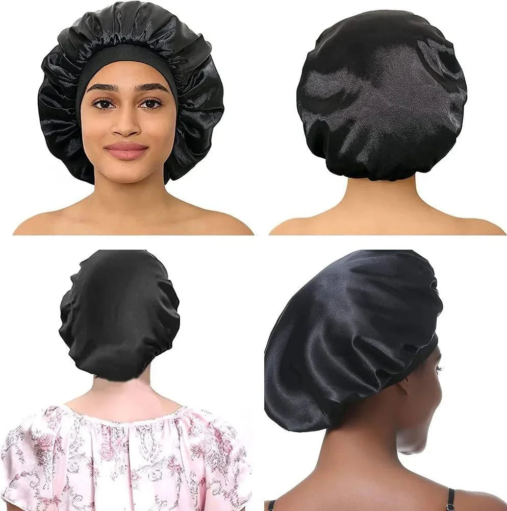 Women’s Satin Sleep Bonnet – Silk Hair Bonnet with Wide Elastic Band
