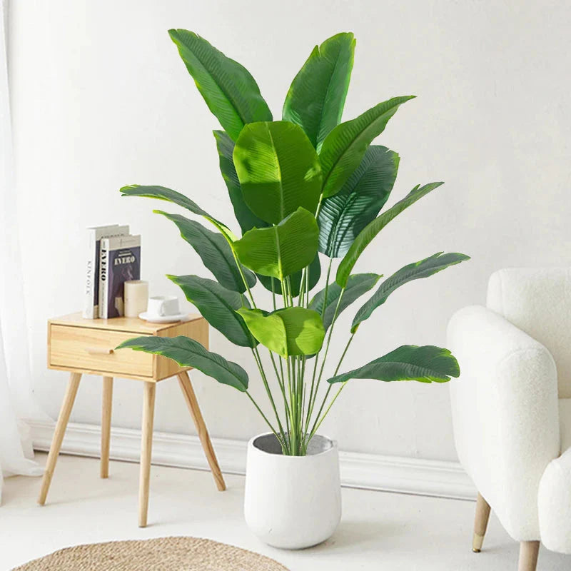 Artificial Tropical Palm Tree – Real Touch Banana & Monstera Leaves Home Decor